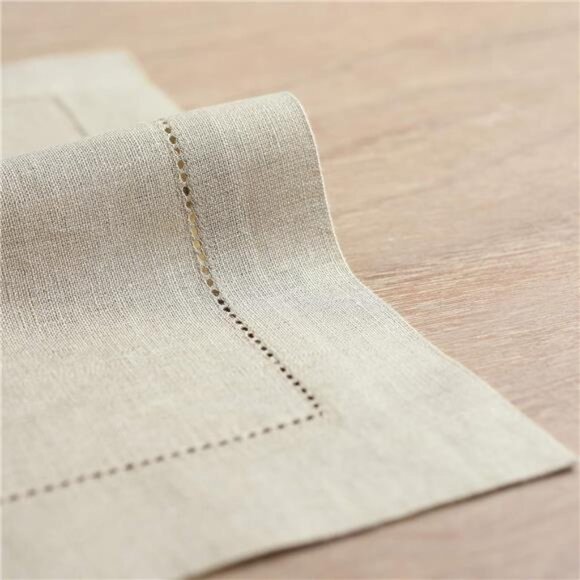 Home Natural Linen Placemats Set of 4–100% Pure Linen Cloth Placemats 19" Lx14"W - Picture 3 of 7